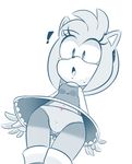  ! 2018 amy_rose anthro blush camel_toe clothed clothing female hair hearlesssoul hedgehog mammal open_mouth panties solo sonic_(series) standing underskirt underwear 