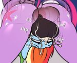  2018 ambiguous_gender anthro anus balls butt cum cum_in_hair cum_on_face digital_media_(artwork) dock duo elzzombie friendship_is_magic hair hi_res male male/ambiguous mammal motion_lines multicolored_hair my_little_pony nude rainbow_dash_(mlp) sex simple_background 