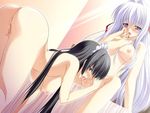  2girls blush blushing breasts censored cunnilingus game_cg maid multiple_girls naked nude oral pussy yuri 