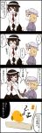  4koma black_border border closed_eyes comic hat highres jetto_komusou maribel_hearn multiple_girls open_mouth short_hair speech_bubble touhou translation_request usami_renko 