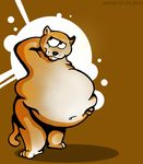  anthro belly big_belly biped brown_fur cougar deep_navel feline fur hyper hyper_belly lulab male mammal nude obese overweight white_fur 