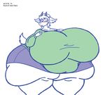  anthro belly big_belly big_breasts big_butt biped breasts butt caprine clothed clothing female goat huge_breasts huge_butt hyper hyper_breasts hyper_butt kouhi_(character) mammal obese overweight satsumalord thick_thighs wide_hips 