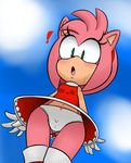  ! 2018 amy_rose anthro blush camel_toe clothed clothing digital_media_(artwork) eyelashes female gloves green_eyes hair hairband hearlesssoul hedgehog hi_res mammal open_mouth panties solo sonic_(series) standing underskirt underwear video_games 