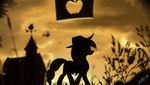  2018 applejack_(mlp) barn equine female friendship_is_magic horse mammal my_little_pony pony sign silhouette solo zigword 