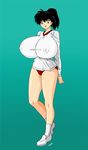  1girl breasts higurashi_kagome inuyasha nipples 