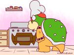  animated anthro bowser chef_hat cooking eclipticafusion english_text hair hat horn koopa male mario_bros nintendo red_hair scalie shell signature solo text toony video_games 