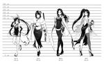  animal_ears ass breasts china_dress chinese_clothes cleavage cloak commentary dress flats flower fox_ears fox_tail full_body greyscale hair_flower hair_ornament hair_over_one_eye height_chart high_heels highleg highleg_dress highres hu-er_(robot_cat) katana long_legs looking_at_viewer medium_breasts meiyu_(robot_cat) monochrome multiple_girls original pantyhose robot_cat serin_(robot_cat) sheath sheathed shorts side_ponytail side_slit single_thighhigh small_breasts snake sword tail tangzhuang thighhighs weapon wide_sleeves yuzu_(robot_cat) 