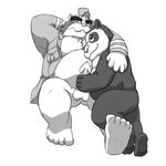  2017 alice_detective_bureau anthro bear belly duo hat hug inspector_arai mammal overweight penis police procyonid raccoon 