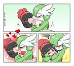  &lt;3 2018 5_fingers black_hair blush breasts child digital_media_(artwork) duo embarrassed eyes_closed female female/female gardevoir hair hug human interspecies joaoppereiraus kissing mammal moon_(pok&eacute;mon) nintendo pok&eacute;mon pok&eacute;mon_(species) pok&eacute;mon_trainer pok&eacute;philia simple_background smile sweat video_games young 