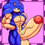  2018 abs anthro balls bedroom_eyes biceps big_balls big_muscles big_penis blue_fur dreamcastzx1 erection fur green_eyes half-closed_eyes hedgehog huge_balls huge_muscles huge_penis hyper hyper_balls hyper_muscles hyper_penis long_penis looking_at_viewer male mammal manly muscular muscular_male pecs penis quads seductive solo sonic_(series) sonic_the_hedgehog thick_penis vein veiny_penis 