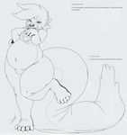  2017 5_fingers 5_toes absurd_res anthro bulge clothed clothing costume digital_drawing_(artwork) digital_media_(artwork) english_text eyewear fur fursuit glasses hi_res long_tail looking_at_viewer male mammal mao_otter monochrome mustelid navel otter seductive simple_background smile solo stormdragonblue text toes 