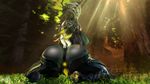  3d_(artwork) anus big_breasts breasts crossgender digital_media_(artwork) eyeless female forest grass looking_at_viewer mammal nipples not_furry oberon_(warframe) pervertguy341 pussy solo source_filmmaker tree video_games warframe 