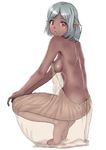  :o arched_soles ass back bare_back bare_shoulders barefoot breasts brown_eyes butt_crack dark_elf dark_skin derivative_work elf eyebrows_visible_through_hair feet from_side full_body hands_on_own_knees long_toes looking_at_viewer looking_to_the_side medium_breasts muffin_(sirumeria) original parted_lips pointy_ears see-through see-through_silhouette short_hair shoulder_blades sideboob silver_hair simple_background soles solo tiptoes toes white_background 