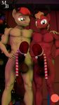  3d_(artwork) anthro balls big_macintosh_(mlp) candy candy_cane christmas digital_media_(artwork) duo earth_pony equine erection food friendship_is_magic hat holidays horse looking_at_viewer male mammal masterbrony muscular muscular_male my_little_pony pony santa_hat smile standing 