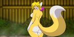  2018 anthro big_butt big_tail blonde_hair blush breasts butt casual_nudity cat curvaceous detailed_background dipstick_tail feline female fluffy fluffy_tail fur gloves_(marking) hair happy highlights long_tail looking_at_viewer looking_back mammal markings mastergodai multicolored_fur multicolored_hair multicolored_tail nude one_eye_closed purple_eyes purple_highlights pussy side_boob thick_thighs two_tone_fur two_tone_hair voluptuous white_fur wide_hips yellow_fur 