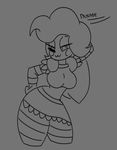  :3 clothed clothing dress female hair hand_behind_head humanoid mammal monochrome mrs.mayhem not_furry paylode seductive simple_background solo thick_thighs 