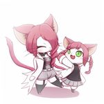  2girls artist_request cat cat_busters character_request dual_persona furry green_eyes long_hair multiple_girls pink_hair 