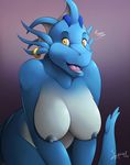  big_breasts breasts dragon female happy huge_breasts hydryl looking_at_viewer nipples open_mouth spinal22 teeth tongue 