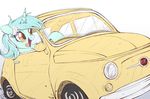  2018 car digital_media_(artwork) equine female feral fiat friendship_is_magic green_hair hair hooves horn lyra_heartstrings_(mlp) mammal my_little_pony ncmares open_mouth orange_eyes smile tongue tongue_out unicorn vehicle 
