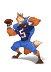  2018 5_fingers american_football anthro ball biceps canine claws clothing digital_media_(artwork) football_(ball) fur furrybob hair male mammal muscular muscular_male simple_background sport toe_claws toes white_background 