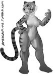  anthro athletic breasts featureless_breasts featureless_crotch feline female greyscale jamesgrim kung_fu_panda mammal master_tigress monochrome nude solo standing tiger wide_hips 