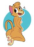 2017 4_fingers anthro breasts cat digital_media_(artwork) feline female fur gabbah happy lily_(gabbah) mammal nipples nude open_mouth orange_fur simple_background smile solo 