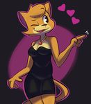  &lt;3 2018 4_fingers anthro breasts cat clothed clothing digital_media_(artwork) dress feline female fur gabbah lily_(gabbah) mammal open_mouth simple_background smile solo standing 