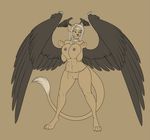  abs anthro breasts cat feline female freckles_(artist) hair invalid_tag kal&#039;kina mammal midnight_star muscular nude pussy solo wings 