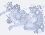  2017 3_fingers 3_toes 5_fingers ambiguous_gender amphibian animate_inanimate anthro bldymalice blush croagunk digital_drawing_(artwork) digital_media_(artwork) french_kissing froakie grey_background greyscale group inflatable inflatableseal kissing living_inflatable mammal marine monochrome nintendo nude pinniped pok&eacute;mon pok&eacute;mon_(species) politoed poliwag rubber seal shiny simple_background smile tadpole teeth toes tongue tongue_out toxicroak tympole video_games 