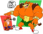  clothing crash_bandicoot crash_bandicoot_(series) english_text hyper hyper_muscles loincloth madhooder male muscular size_difference text tiny_tiger video_games 