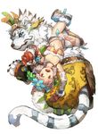  animal animal_ears anklet bangs blunt_bangs byakko_(xenoblade) cat_ears geetgeet jewelry loincloth looking_at_viewer niyah short_hair silver_hair smile tiger tribal xenoblade_(series) xenoblade_2 yellow_eyes 