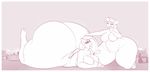  2017 anthro big_breasts big_butt breasts butt butt_expansion duo equine female fluttershy_(mlp) friendship_is_magic growth hair horn horse huge_butt hyper hyper_butt macro mammal monochrome mr.pink my_little_pony nude open_mouth pink_theme pony thick_thighs twilight_sparkle_(mlp) unicorn wide_hips wings 