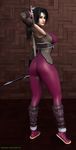  1girl 3d asian ass black_hair breasts butt_crack curvy female hand_on_back hips holding_weapon huge_ass katana kunoichi large_breasts long_hair ninja ponytail sandals sideboob soul_calibur soulcalibur_iv sword taki_(soulcalibur) the_majestic thick_thighs thighs wide_hips 