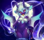  anthro big_breasts breasts diamond_(tofu93) dragon featureless_breasts featureless_crotch female hair horn membranous_wings moon navel thick_tail thick_thighs tofu93 tongue tongue_out wide_hips wings 