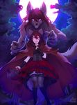  animal_humanoid blood brown_fur canine claws clothing dark_hair digital_media_(artwork) enjoipandas fangs female fur gore humanoid mammal open_mouth pink_eyes raspberrywoof sarah_(werewolf) size_difference smile teeth were werewolf wolf wolf_humanoid 