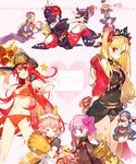  6+girls abigail_williams_(fate/grand_order) animal_ears bikini blonde_hair cat_ears cat_paws closed_eyes ereshkigal_(fate/grand_order) fate/grand_order fate_(series) flower fujimaru_ritsuka_(female) fujimaru_ritsuka_(male) groin hair_flower hair_ornament hair_ribbon hat headphones headphones_around_neck japanese_clothes katsushika_hokusai_(fate/grand_order) kimono kneeling minamoto_no_raikou_(fate/grand_order) multiple_boys multiple_girls namie-kun octopus oda_nobunaga_(fate) oda_nobunaga_(swimsuit_berserker)_(fate) one_eye_closed parfait passion_lip paws peaked_cap red_eyes red_hair ribbon sherlock_holmes_(fate/grand_order) side-tie_bikini swimsuit tamamo_(fate)_(all) tamamo_cat_(fate) tiara tokitarou_(fate/grand_order) twintails valentine 