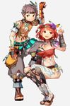  1girl alternate_costume bare_shoulders black_hair blush breasts brown_hair geetgeet gloves hair_ornament homura_(xenoblade_2) large_breasts looking_at_viewer open_mouth red_eyes red_hair rex_(xenoblade_2) short_hair simple_background smile xenoblade_(series) xenoblade_2 