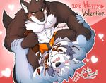  2018 5_fingers abs anthro biceps black_nose bulge candy canine chocolate clothed clothing digital_media_(artwork) food fur hi_res kamyuelo kemono male mammal muscular muscular_male pecs simple_background topless underwear wolf 