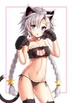  :o animal_band_legwear animal_ears bare_shoulders black_gloves black_legwear black_ribbon blue_eyes blush bra braid breasts cat_band_legwear cat_cutout cat_ear_panties cat_ears cat_lingerie cat_tail chestnut_mouth cleavage cleavage_cutout collarbone contrapposto cowboy_shot ehart eyebrows_visible_through_hair flower-shaped_pupils frilled_bra frills girls_frontline gloves groin hair_ornament long_hair looking_at_viewer medium_breasts meme_attire navel open_mouth ots-12_(girls_frontline) panties paw_gloves paws ribbon side-tie_panties solo standing star star_hair_ornament stomach strapless strapless_bra symbol-shaped_pupils tail thighhighs twin_braids two-tone_background underwear underwear_only very_long_hair 