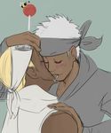  2boys artist_request blonde_hair blush character_request dark_skin killer_bee killerbee kiss kissing male male_focus multiple_boys naruto naruto_shippuuden omoi omoi_(naruto) white_hair yaoi 