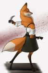 2018 anthro armello badroy black_nose bracelet canine clothed clothing dress female fox fur jewelry mammal melee_weapon orange_fur scarlet_(armello) solo sword weapon 
