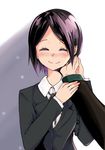  black_hair blush couple danganronpa danganronpa_1 freckles highres ikusaba_mukuro naegi_makoto smile 