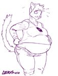  anthro breasts cat clothing feline female greasymojo_(artist) invalid_tag mae_(nitw) mammal mother navel night_in_the_woods notched_ear null_symbol parent pregnant raised_fur shirt solo sunken_irises surprise tight_clothing worried 