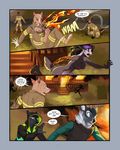  2018 5_fingers anthro antlers badger blue_eyes breasts canine cervine cinder_(cinderfrost) cinderfrost clothed clothing comic deer demicoeur dialogue digital_media_(artwork) dog english_text female fire frost_(cinderfrost) fur german_shepherd hair hi_res horn male mammal multicolored_fur mustelid nipples nude open_mouth pitbull teeth text tongue two_tone_fur wolf 