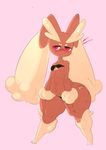  anthro bandeau blush breasts bulumble-bee clothed clothing female looking_at_viewer lopunny muscular nintendo panties pink_eyes pok&eacute;mon pok&eacute;mon_(species) simple_background skimpy small_breasts solo standing thick_thighs underwear video_games wide_hips 