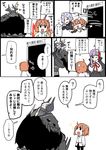  &gt;_&lt; 1boy 3girls :d ;) armor bangs bb_(fate)_(all) bb_(fate/extra_ccc) black_cloak black_eyes black_gloves black_jacket black_legwear black_leotard black_skirt boots breasts brown_hair chaldea_uniform closed_mouth comic crossed_bandaids eiri_(eirri) elbow_gloves eyebrows_visible_through_hair fate/extra fate/extra_ccc fate/grand_order fate_(series) fire fujimaru_ritsuka_(female) gloves glowing glowing_eyes hair_between_eyes hair_ornament hair_over_one_eye hair_scrunchie hands_on_hips horns jacket king_hassan_(fate/grand_order) knee_boots large_breasts leotard long_sleeves mash_kyrielight multiple_girls one_eye_closed open_mouth pantyhose parted_lips purple_hair red_ribbon ribbon scrunchie shirt short_hair side_ponytail skirt skull smile sparkle spikes sweat translated v-shaped_eyebrows white_footwear white_jacket white_shirt yellow_scrunchie 