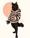  &lt;3 anthro black_fur bottomless brown_eyes canine clothed clothing dog dog_tags duke_(dedarii) featureless_crotch fur german_shepherd hoodie jewelry looking_at_viewer male mammal ring signature simple_background smile standing vailet_deer 