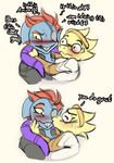  2018 alphys anthro clothed clothing cosplay dialogue duo english_text female fish inuki lizard marine mercy_(overwatch) moira_(overwatch) overwatch reptile scalie text undertale undyne video_games 