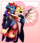  2018 alphys anthro clothed clothing cosplay duo eye_patch eyewear female fish inuki lizard looking_at_viewer marine mercy_(overwatch) moira_(overwatch) overwatch reptile scalie smile undertale undyne video_games 