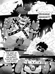  2018 bowser clothing collar comic cum english_text erection eyes_closed facial_hair galgard harness horn human humanoid_penis koopa larger_male lying male male/male mammal mario mario_bros monochrome muscular muscular_male mustache nintendo on_front overweight penis pubes pull_out scalie shell size_difference speech_bubble spiked_armlet spiked_collar spikes standing text thong video_games 